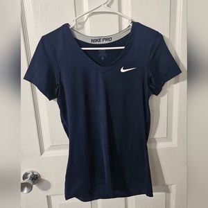 NIKE Pro Dry Fit Shirt Navy Blue Size MEDIUM